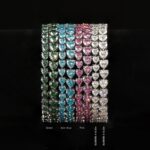 Color heart-cut tennis bracelet- VVS moissanite GRA certified