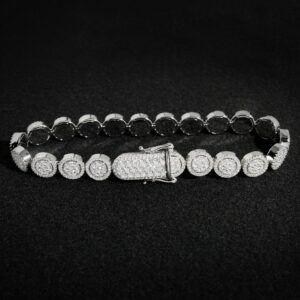 10mm Round pave-set tennis bracelet- VVS moissanite GRA certified