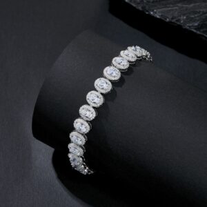 Classic Round diamond tennis bracelet- VVS moissanite GRA certified