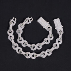 13mm Color-diamond mixed infinity bracelet- VVS moissanite GRA certified