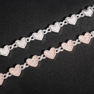 14mm Baguette heart infinity bracelet- VVS moissanite GRA certified