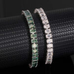 Emerald-cut tennis bracelet- VVS moissanite GRA certified