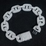 15mm Box gucci link hiohop bracelet- full-iced VVS moissanite GRA certified