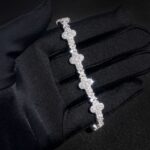 Cross-star flower-setting tennis bracelet- VVS moissanite GRA certified