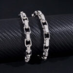 8mm Box link hiphop bracelet- VVS moissanite GRA certified